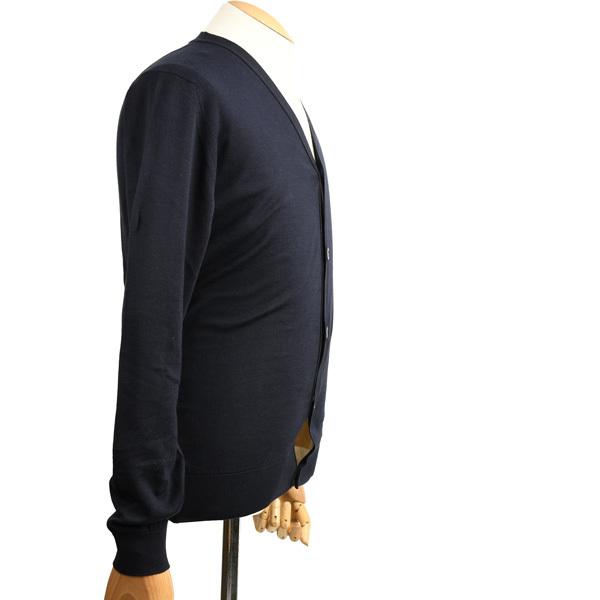 JOHNSMEDREY 長袖 カーディガン ネイビー ウール L JOHN SMEDLEY（ジョンスメドレー） Vネックカーディガン ネイビー - ZABOU