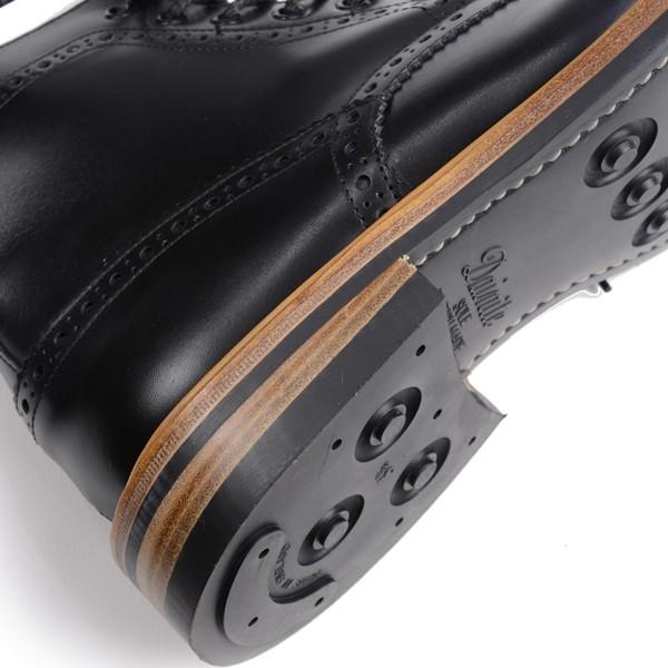 トリッカーズ TRICKER'S カントリーブーツコレクション 7046 イートン ７穴セミブローグブーツ  ブラックボックスカーフ  ダイナイトソールの画像