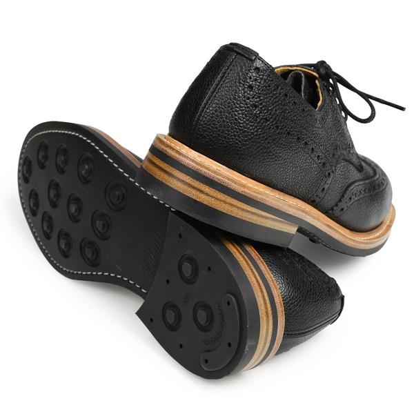 トリッカーズ Tricker's バートン/ケズウィック ブラック スコッチグレイン ダイナイトソール カントリーシューズ ウィングチップ フルブローグ短靴の画像
