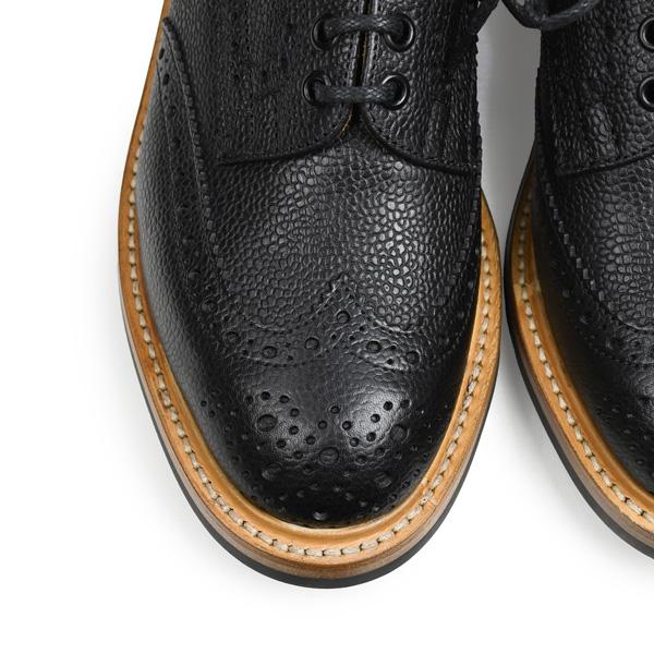 トリッカーズ Tricker's バートン/ケズウィック ブラック スコッチグレイン ダイナイトソール カントリーシューズ ウィングチップ フルブローグ短靴の画像