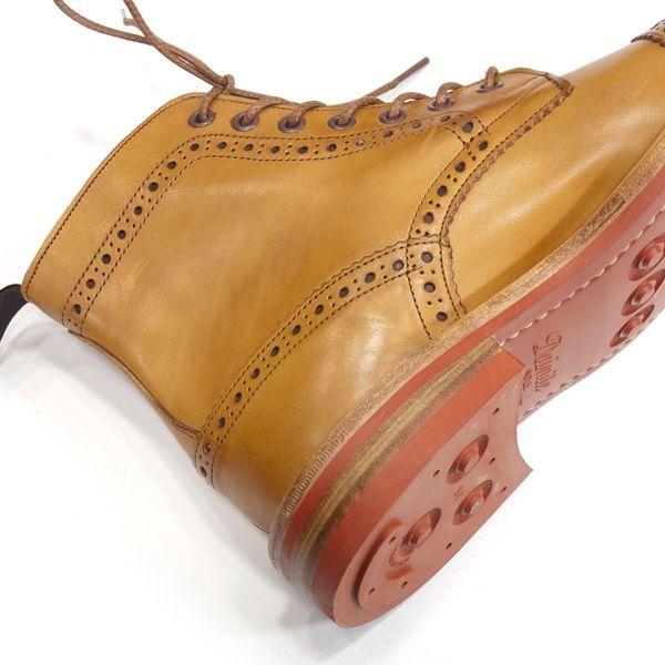 トリッカーズ TRICKER'S カントリーブーツコレクション 7046 イートン ７穴セミブローグブーツ 1001バーニッシュドカーフ  レッドダイナイトソール｜eton｜04