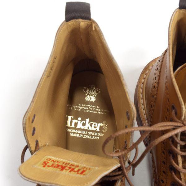 トリッカーズ TRICKER'S カントリーブーツコレクション 7046 イートン ７穴セミブローグブーツ 1001バーニッシュドカーフ  レッドダイナイトソール｜eton｜06