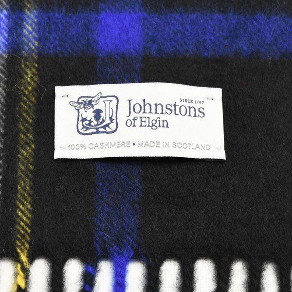 秋冬 ジョンストンズ JOHNSTONS カシミア大判ストール WA56 KU0234ブラック系xレッド系 タータンチェック ブラックスチュアートの画像