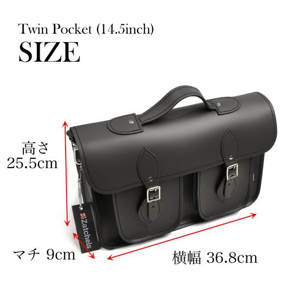 Zatchels（ザッチェルズ） ツインポケットサッチェルバッグ-14.5インチ