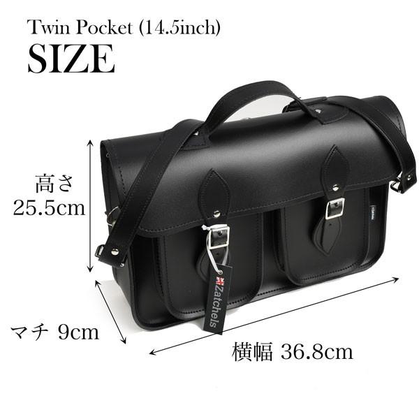 Zatchels ザッチェルズ ZATCHELS ツインポケットサッチェルバッグ-14.5 