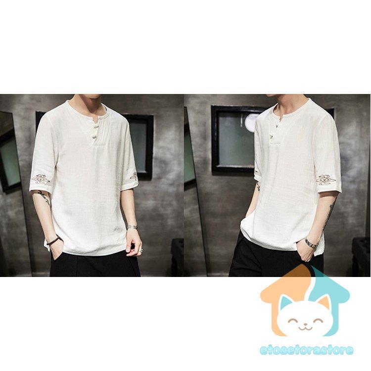 最新作の Tシャツ カットソー 麻 Tシャツ メンズ涼しい トップス カジュアルtシャツ 麻 Tシャツ メンズ 涼しい トップス リネン Tシャツ カジュアル Tシャツ 半袖 T シャツ プルオーバー トップス 刺繍 紳士服 夏 サマー 22 新作 3色 Www Threeriversofs Com