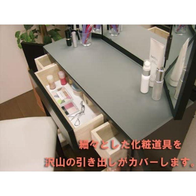 国産品ドレッサー三面鏡・両袖ラベンダー（ウエンジ色） ショッピング