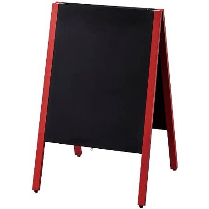 オフィス用品　マーカー・チョーク兼用　赤枠スタンド黒板