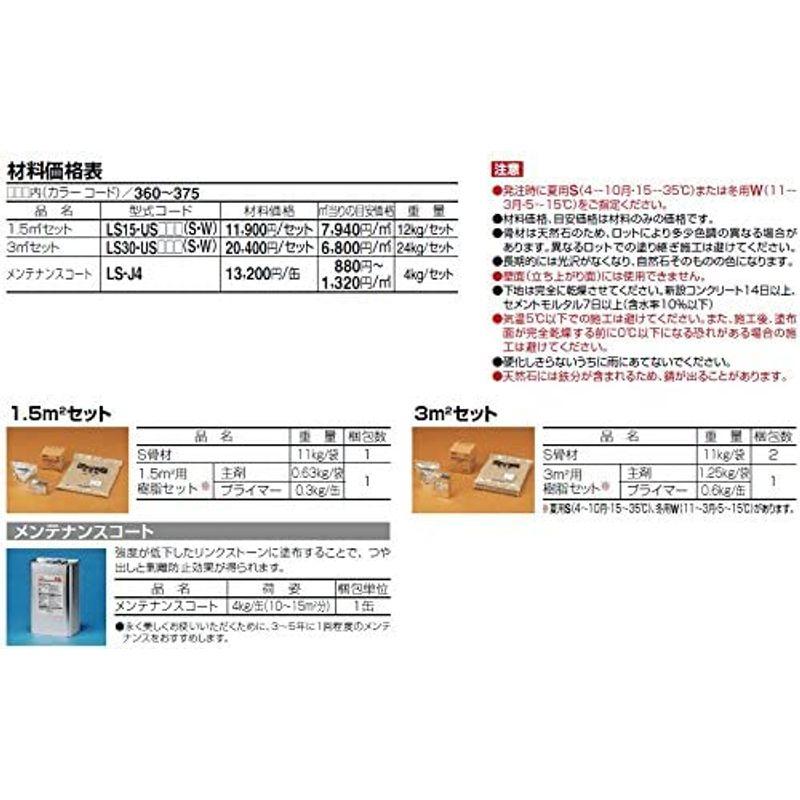 天然石舗装材　四国化成　リンクストーンS　1.5平米セット　無黄変タイプ　371