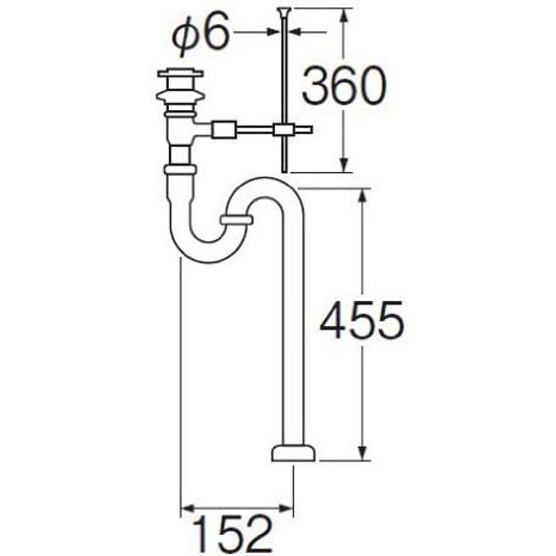 排水部品　SANEI　ポップアップSトラップ　パイプ径32mm　H700-32