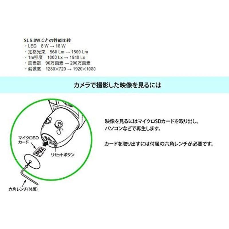 カメラ付LEDセンサーライト　SLS-18W-C-60　09137