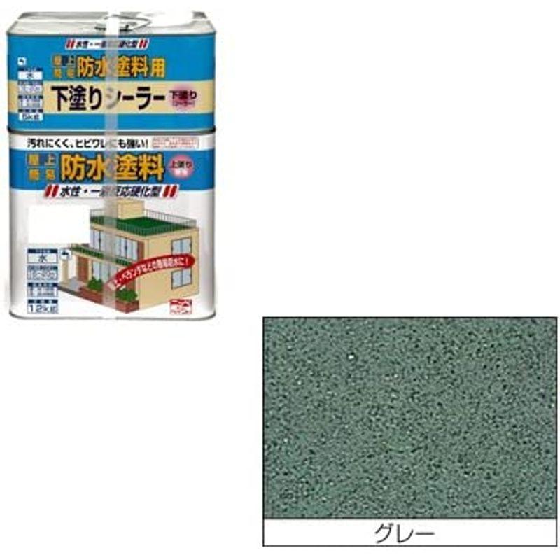 塗料　ニッペ　ペンキ　水性屋上防水塗料セット　17kg　グレー　屋外　つやなし　4976124246159　日本製　水性