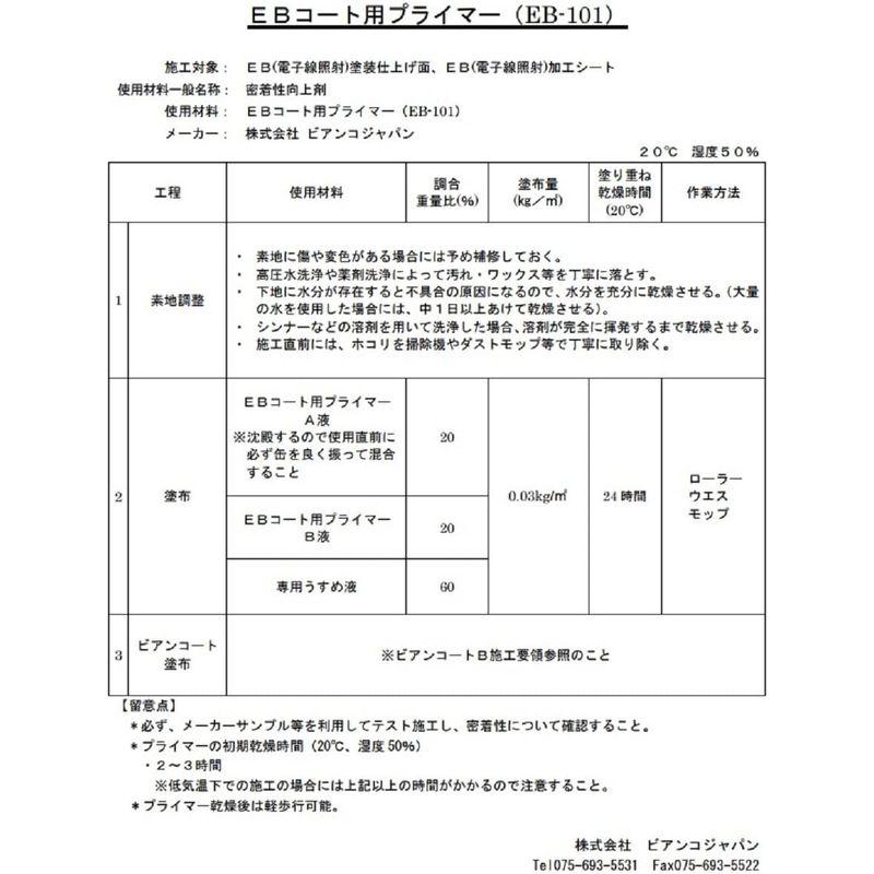 塗料用具　BIANCO　JAPAN(ビアンコジャパンEBコート材対応ビアンコートB用プライマー3点セット