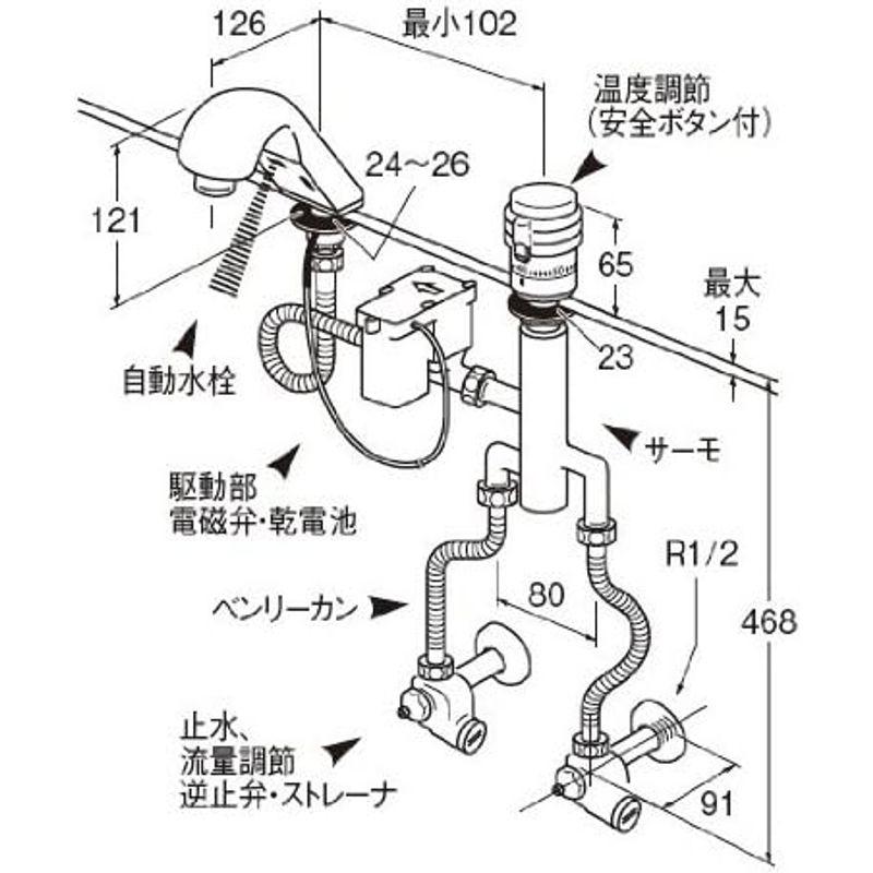 洗面用自動混合栓　SANEI　洗面用　自動混合栓　サーモ付自動洗面混合栓　EK500