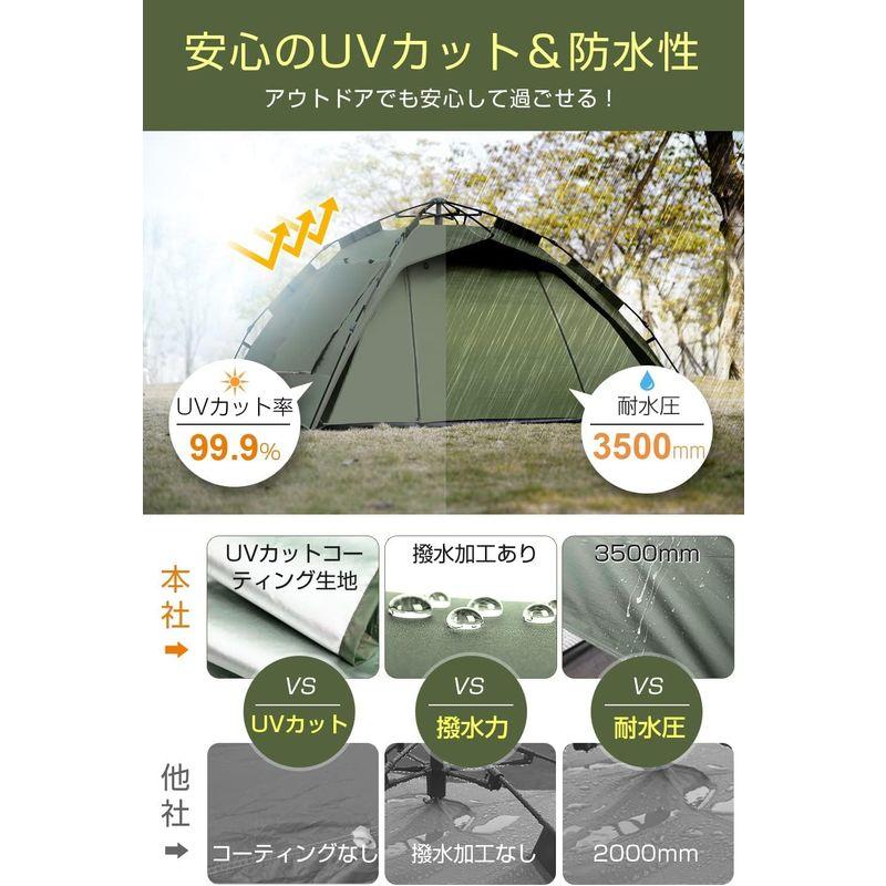 第2世代 新登場 テント ワンタッチ RAVAcoco ワンタッチ テント ２?4人用 耐水圧3500mm UVカット 紫外線防止 キャンプ テント ワンタッチ 新登場 RAVAcoco 4人用 耐水圧3500mm UVカット 紫外線防止 キャンプ