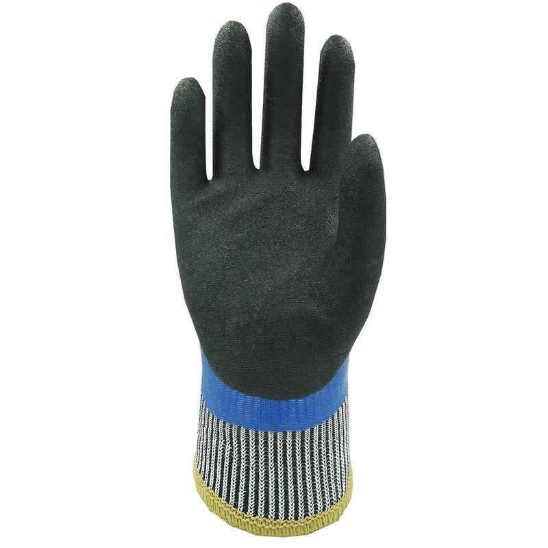 作業用手袋　ウィード　防寒・耐油　DE-538　ニトリルゴム　DEVOLG　Mサイズ　グリップ　(10双入り)　ブルー