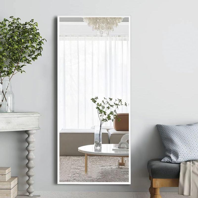 家具 ミラホープ 全身鏡 スタンドミラー 大型 姿見鏡 全身ミラー 壁掛け鏡 アルミ合金フレーム おしゃれ スタイリッシュ 飛散防止 ホワイト 1 I1055656015(10299円)