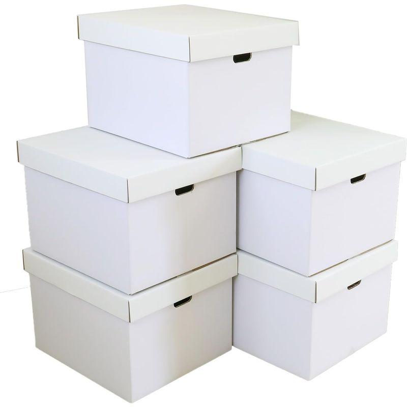 アースダンボール ダンボール 収納ボックス フタ式 50箱セット 白 段ボール 収納箱 書類保管 ID0086 - 6