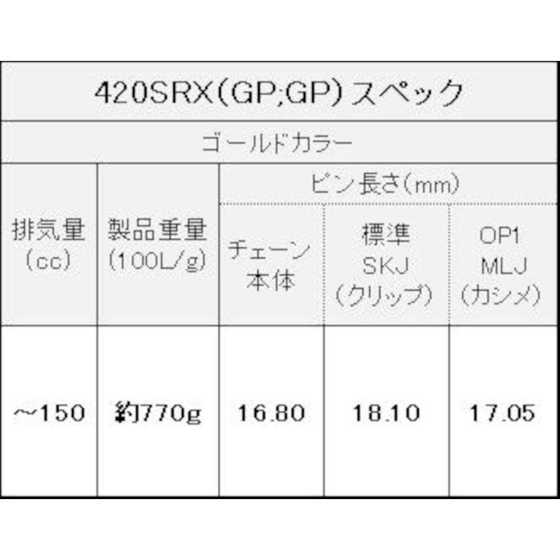 【楽天ランキング1位】 EK(イーケー) QXリングシールチェーン 420SR-X ゴールド 100L セミプレスクリップジョイント -