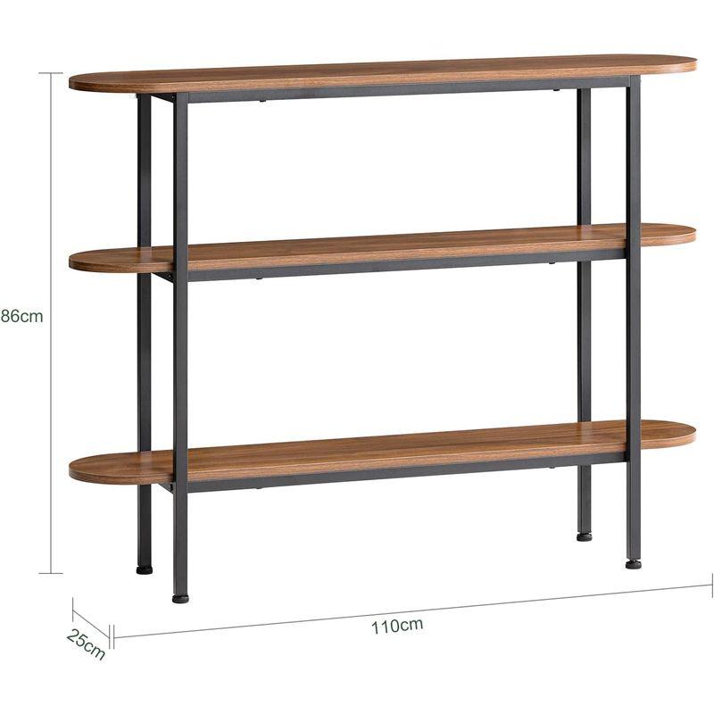 SoBuy コンソールテーブル 玄関テーブル サイドテーブル スリム 北欧風 幅110*奥25*高さ86cm 三段 木目調 細長い 半円飾り｜etotvil2｜05