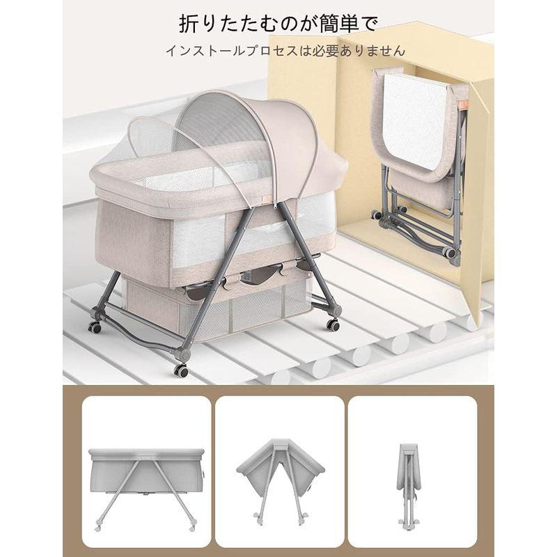Luddy ベビーベッド ベビーラック ハイローベッド 折りたたみ 組み立て  