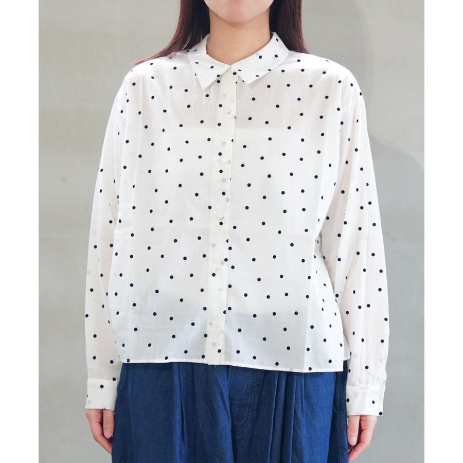 ミズイロインド フロッキードットプリントシャツ mizuiro ind 2025秋冬