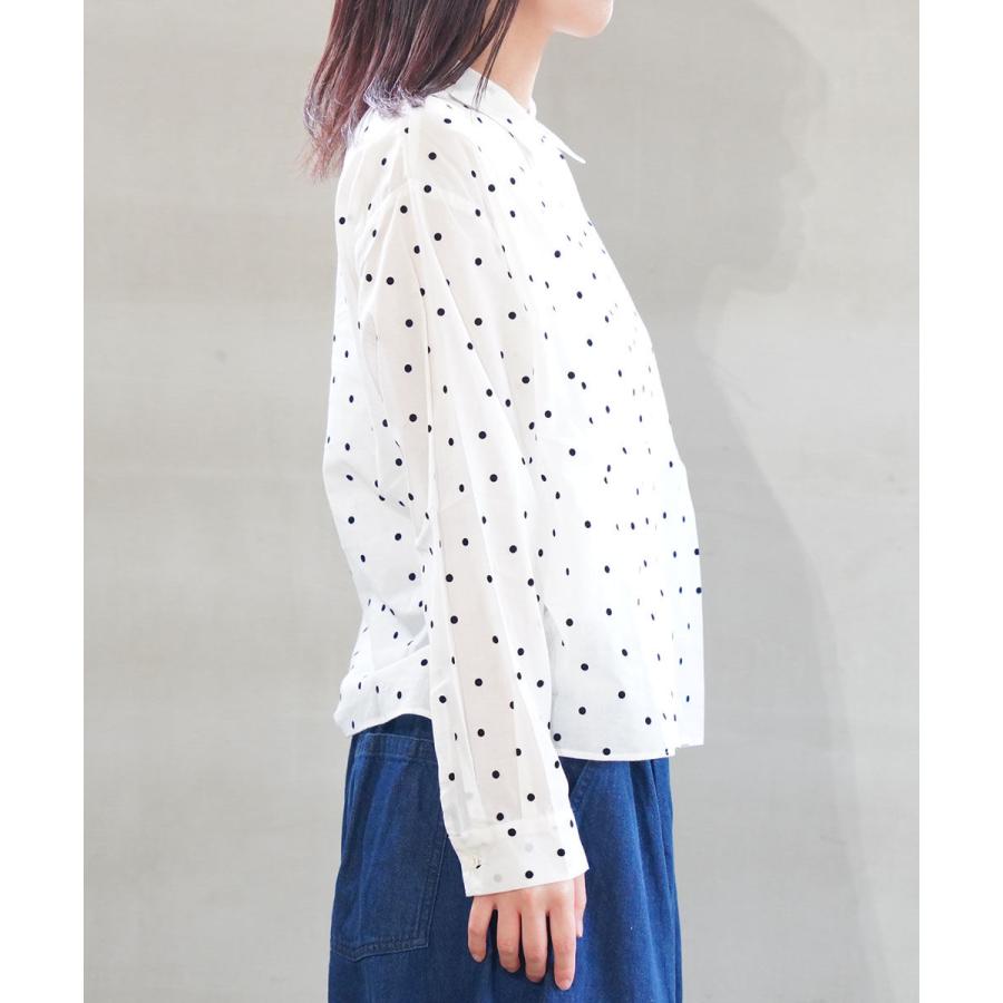 ミズイロインド フロッキードットプリントシャツ mizuiro ind 2025秋冬