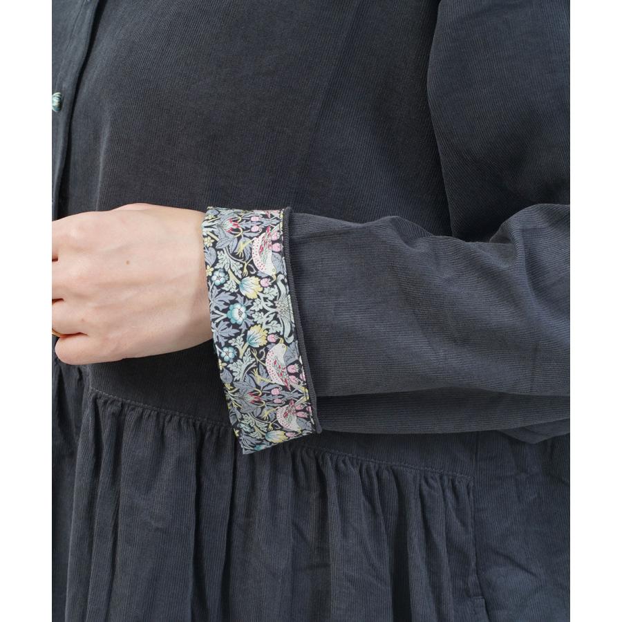 ソソット 細コール袖裏LIBERTYギャザーワンピース sosotto 2025秋冬