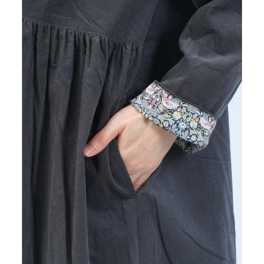 ソソット 細コール袖裏LIBERTYギャザーワンピース sosotto 2025秋冬