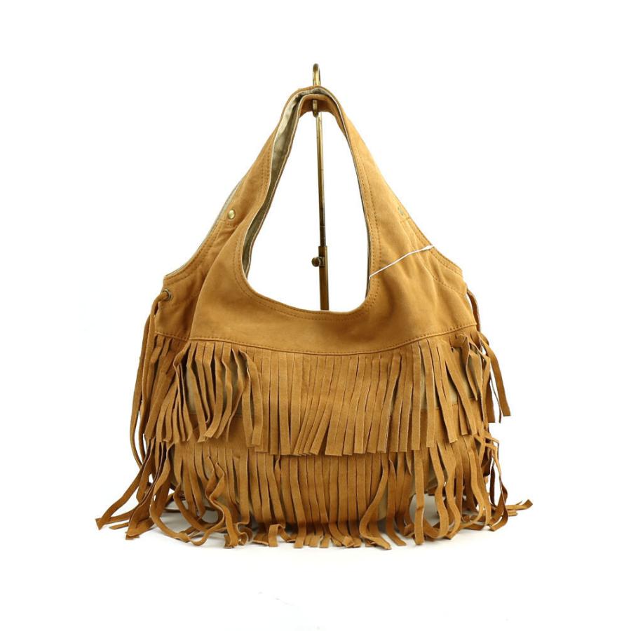 MEISSI(メイシ)ピッグスエード フリンジ ショルダーバッグ