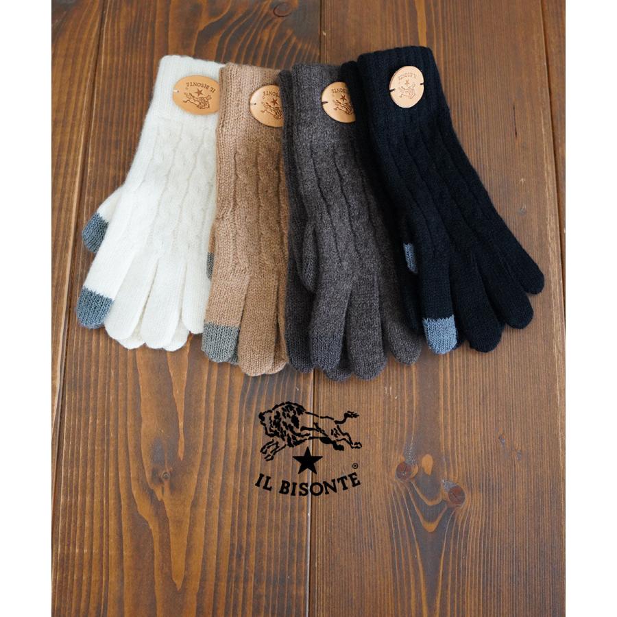 イルビゾンテ ニットグローブ IL BISONTE 54252309482 国内正規品 2025秋冬新作 メール便可能商品[M便 5/5] スマホ対応 タッチパネル対応 手袋 ギフト プレゼント 冬小物 クリスマスギフト IL BISONTE（イルビゾンテ） ニットグローブ IL BISONTE 2025秋冬新作