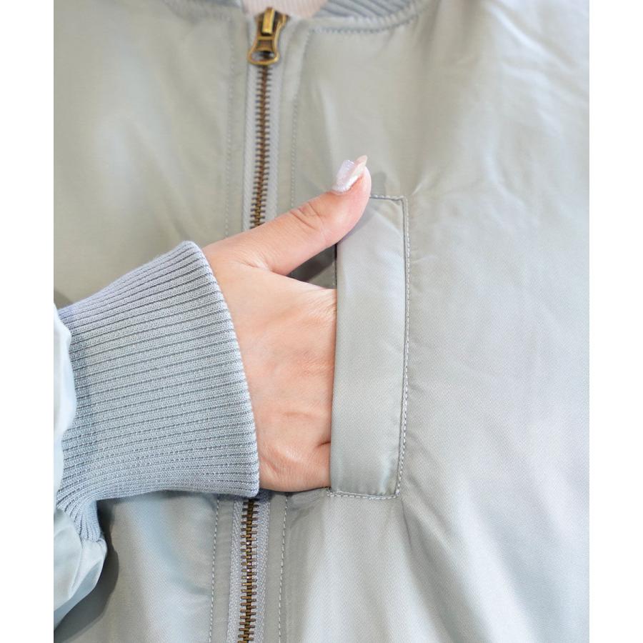 ストックアンドインテリジェンス ナイロンツイル中綿MA-1ロング