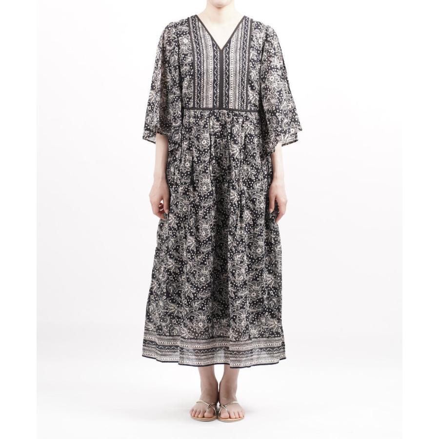 ヌキテパ 新品 Ethnic Print Flare Sleeve Dress ヌキテパ ETHNIC PRINT FLARE SLEEVE DRESS ヌキテパ Ethnic