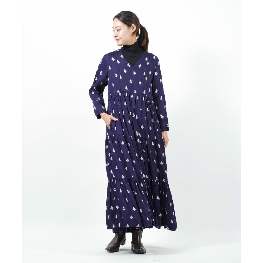 ヌキテパMODAL SATIN ETHNIC PRINT DRESSワンピース セール】【ne Quittez pas】MODAL SATIN ETHNIC PRINT DRESS