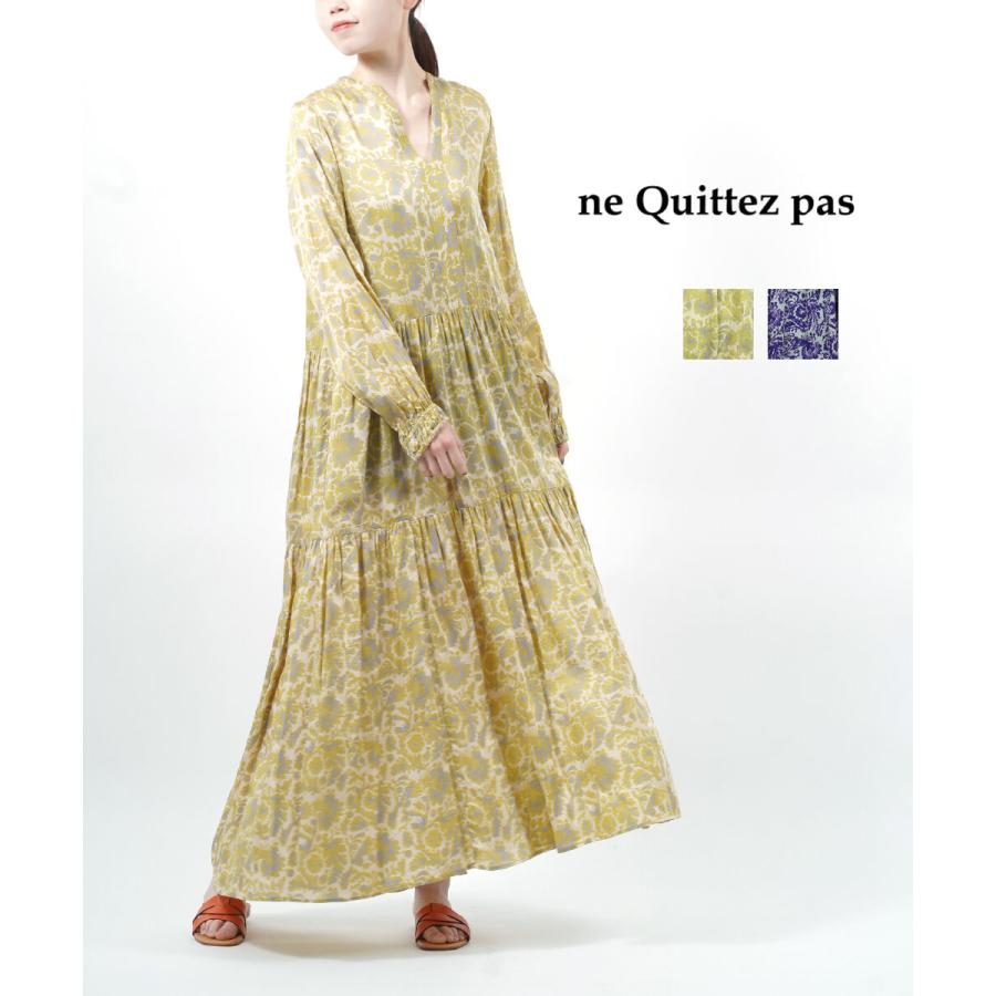 NE QUITTEZ PAS! ヌキテパ ロングワンピース ドレス プリント NE QUITTEZ PAS! ヌキテパ ロングワンピース ドレス プリント