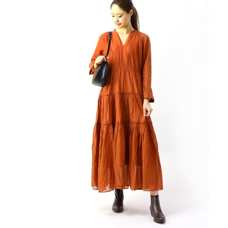 選べるサイズ展開 ヌキテパ Cotton Gather Long Dress ドットティアードワンピース ロング マキシ丈 フレア ノーカラー 長袖 黒 目玉商品 Www Sawtalkaneseh Com