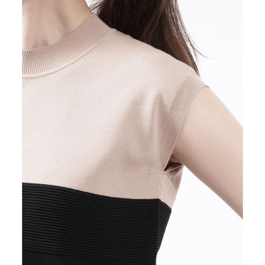 ソブ バイカラートップス 配色ニット ノースリーブ Sov. レディース