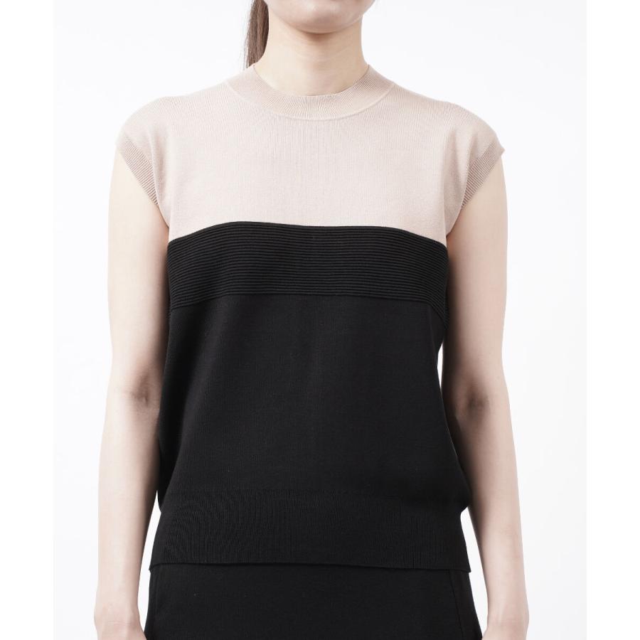 ソブ バイカラートップス 配色ニット ノースリーブ Sov. レディース