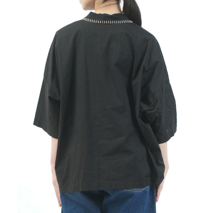 ミズイロインド ブランケットステッチワイドシャツ mizuiro ind