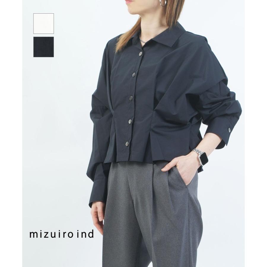 mizuiroind / ミズイロインド | ピンタックレースコクーンプルオーバー シャツ | F | ブラック | レディース mizuiro ind（ミズイロインド） ピンタック パフスリーブ シャツ
