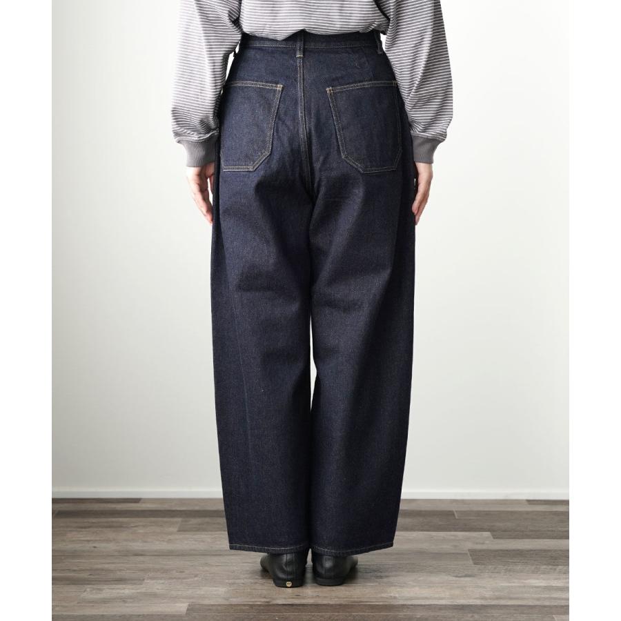 ミズイロインド ハイウエスト ワイドデニム mizuiro ind レディース
