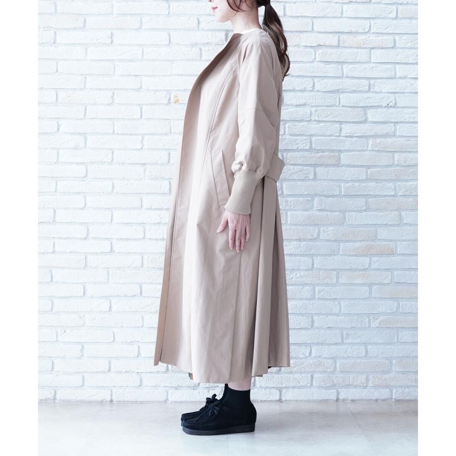 【ACUTA】袖リブバックベルトコート チャコールグレー ACUTA アクータ】袖リブバックベルトコート レディース トレンチコート