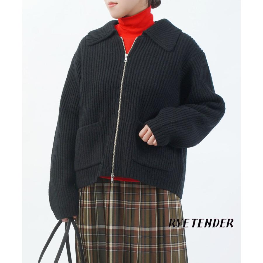 コロ　RYETENDER JAROME JACKETカウチン　ニット RYE TENDER｜フルジップ ブルゾン ウール ニットジャケット JEROME