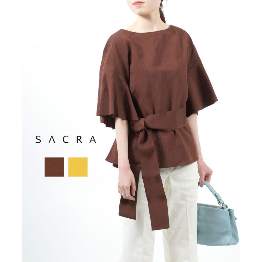 SACRA（サクラ） ウエストリボン付き ブラウス レディース 国内正規品