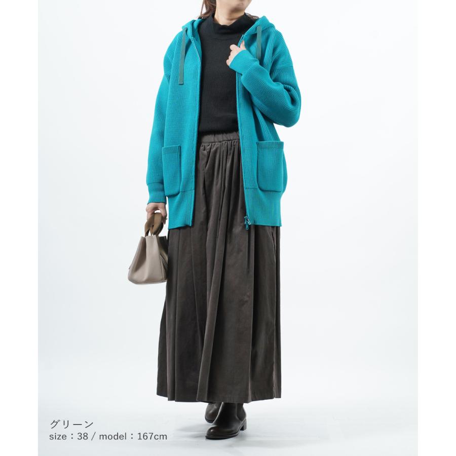 レリル ダブルジップ付きパーカー ニットパーカー lelill レディース