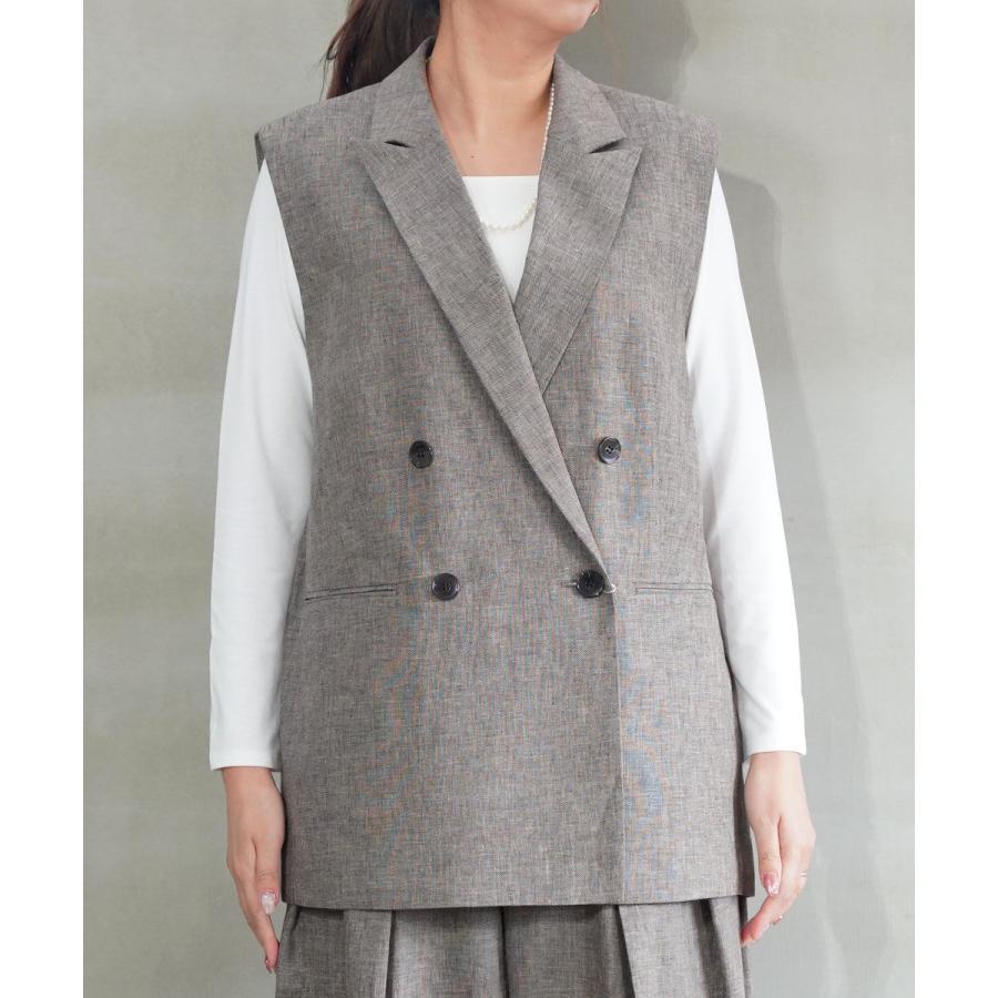 サクラ LINEN COTTON CHAMBRAY GILET SACRA レディース 国内正規品
