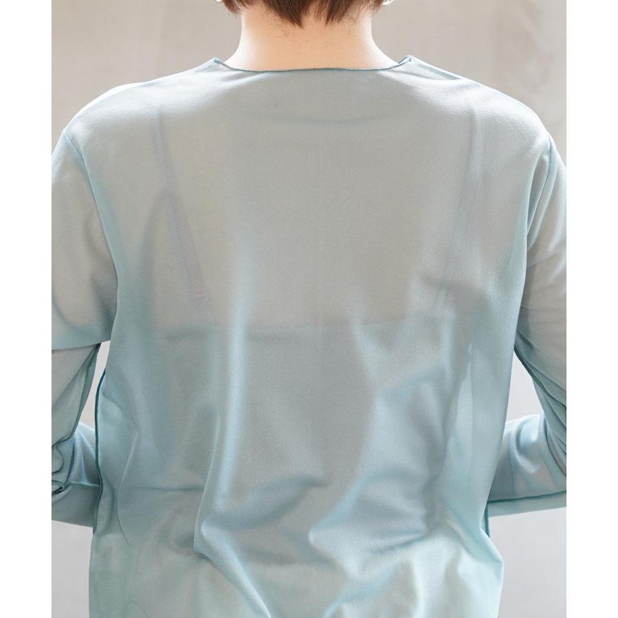 PUPULA（ププラ） トリコットオーガンジー センターシーム シアープル