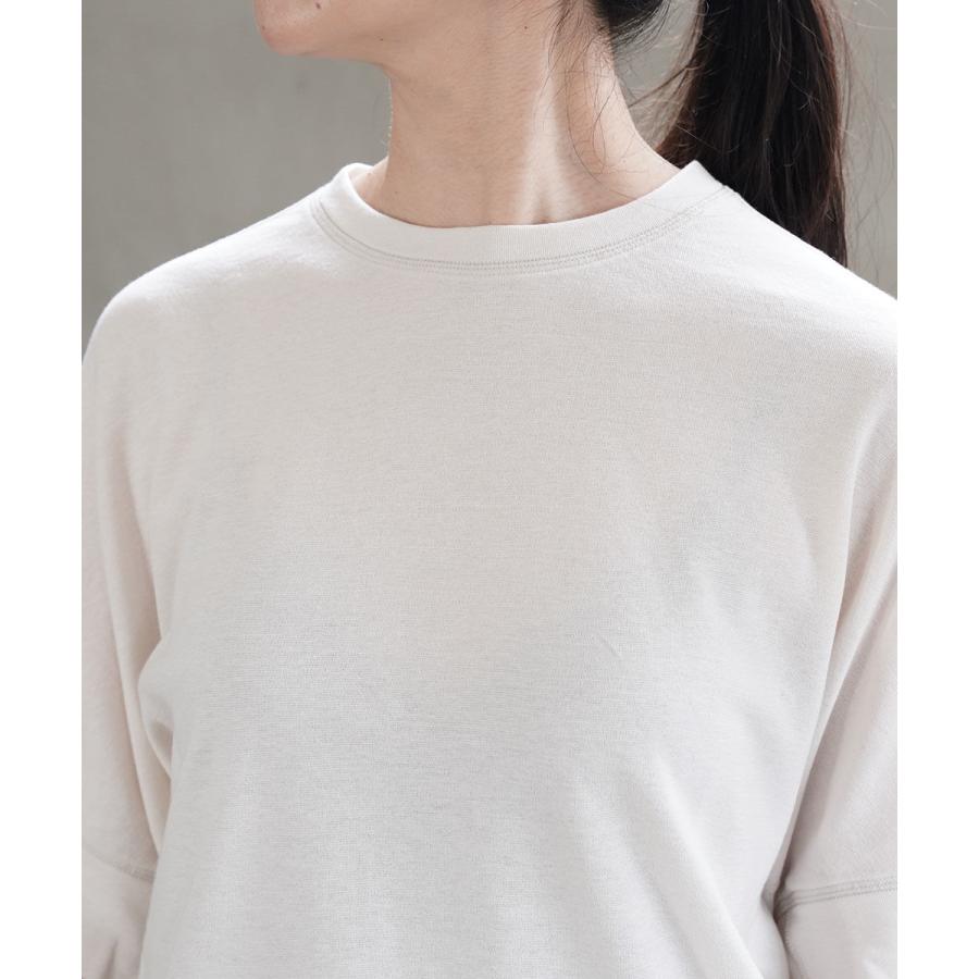 PUPULA（ププラ） コットンシルクミラノリブ ドルマンスリーブ プル