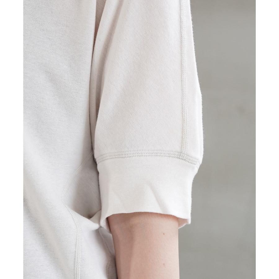 PUPULA（ププラ） コットンシルクミラノリブ ドルマンスリーブ プル