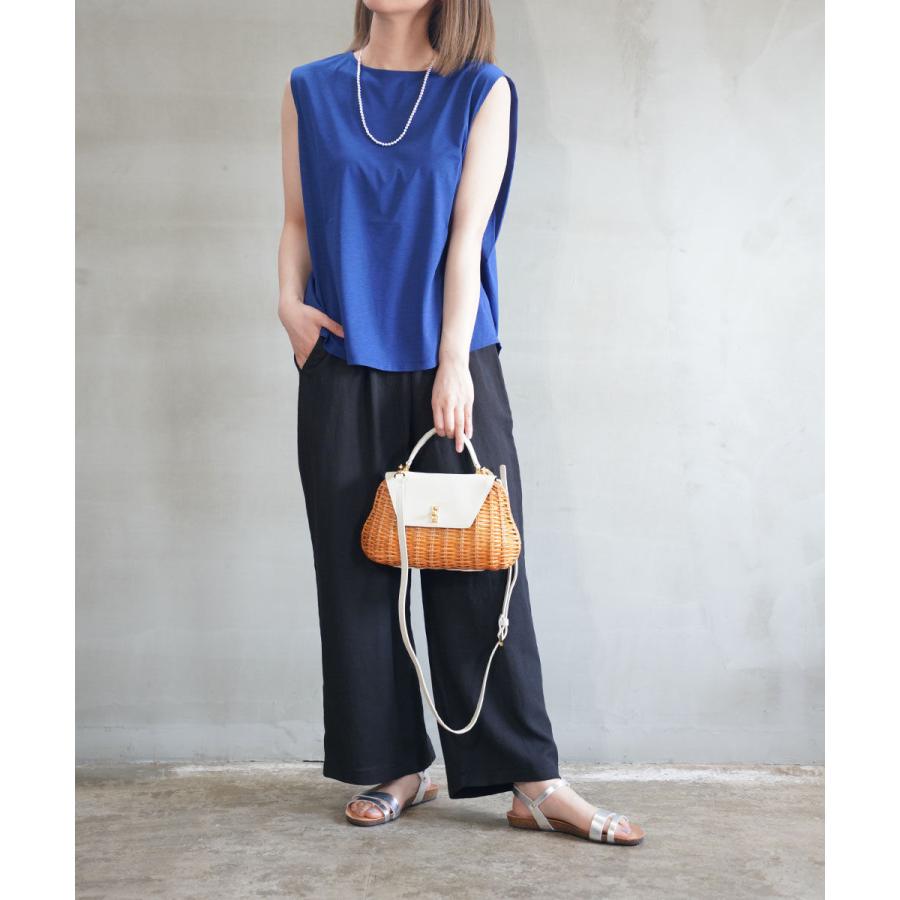 ププラ ショルダータック ノースリーブカットソー PUPULA 144221 国内正規品 2025春夏新作 送料無料 PUPULA（ププラ） ショルダータック ノースリーブカットソー